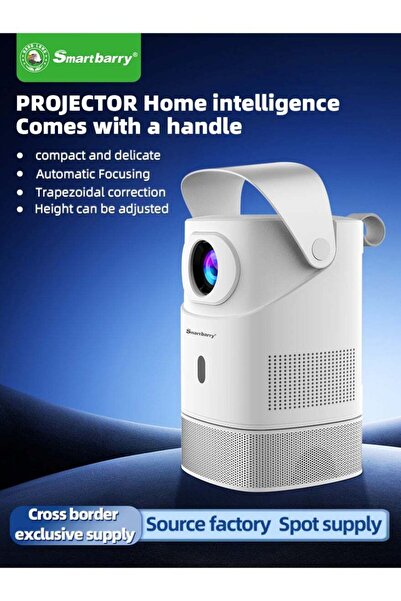 SMART BARRY HT19 4K Portable Projector with Android, USB Playback, WiFi, HDMI, Remote Control