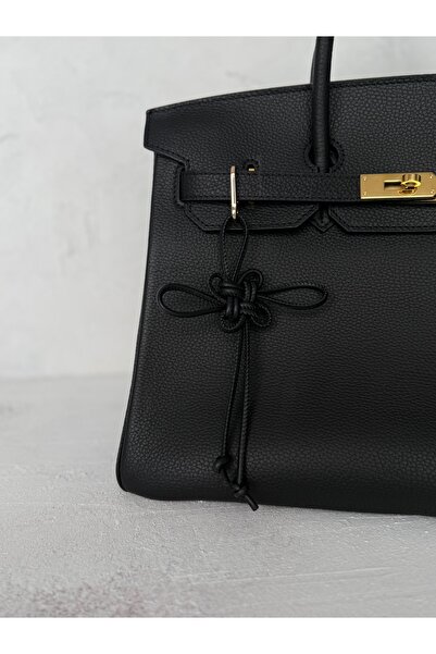 Reg Design Hakiki Deri Handmade Bordo Şans Düğümü çanta Charmı/Anahtarlık