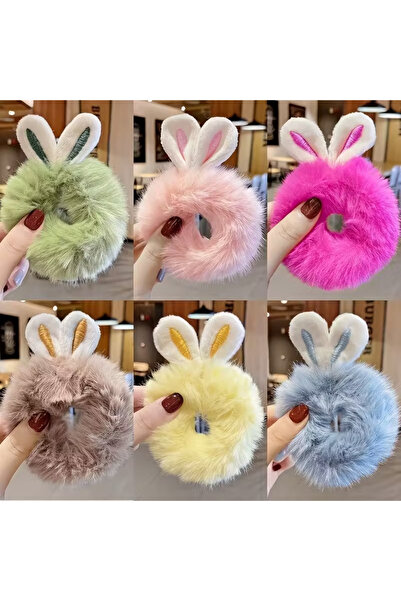 CARAVSTORE 6-Piece Plush Hair Clip and Accessory Set