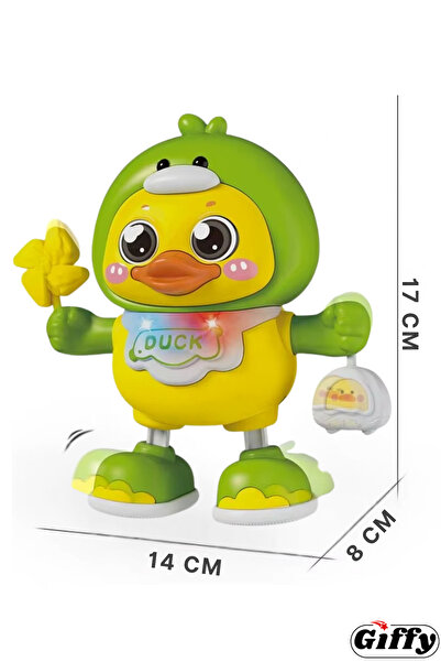 giffy Oyuncak Sesli Işıklı Müzikli Hareketli Dans Eden Sevimli Dansçı Ördek Robot (PİL HEDİYELİ)