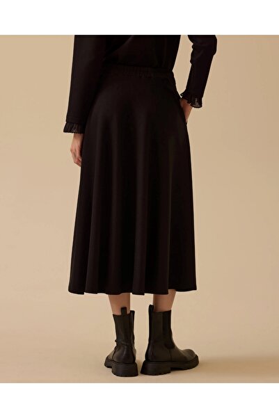 SCL New Seçi̇l Women's Elastic Waist Pocket Flared Skirt 10002521611004