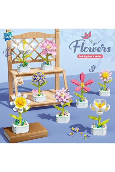 Livava Surprise Decorative Flower Lego, with Cobalt Pieces and Lights, 15X12