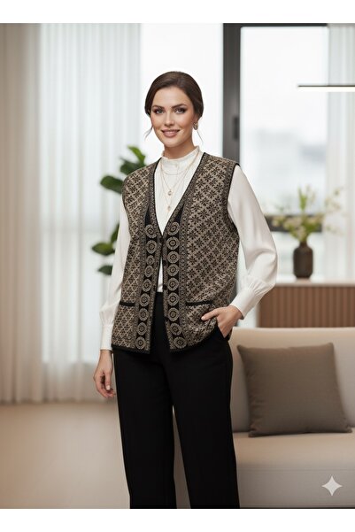 Butik Women's Knitwear Patterned Jacquard Sweater Vest