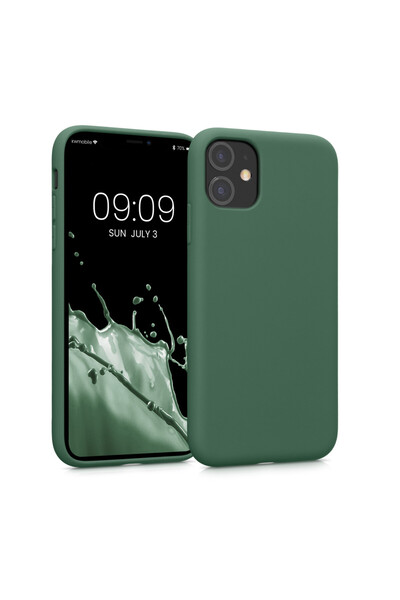 KWmobile Case for Apple iPhone 11, Silicone, Green, 50791.80