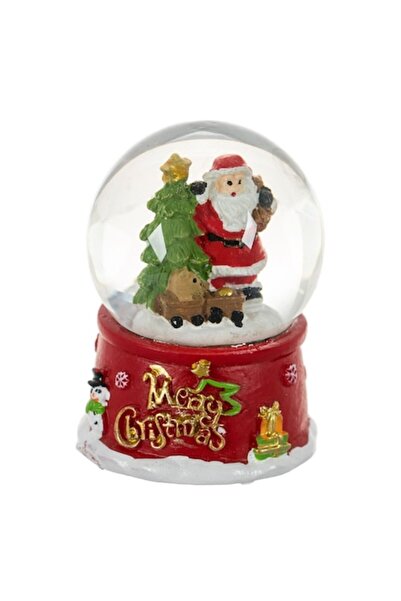 OEM Glob decorativ de zăpadă de Crăciun cu Moș Crăciun pe bază roșie „Crăciun...