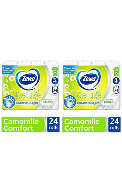 Zewa toilet paper 3 layers 24 rolls deluxe camomile 2 PIECES