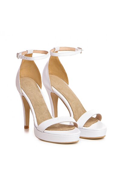 Vanilla Days Vienna White Leather Sandals with Slim Low Heel