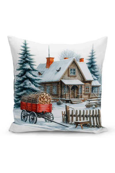 Bertille Home Новогодишна серия Двустранна калъфка за възглавница с цифров пе...