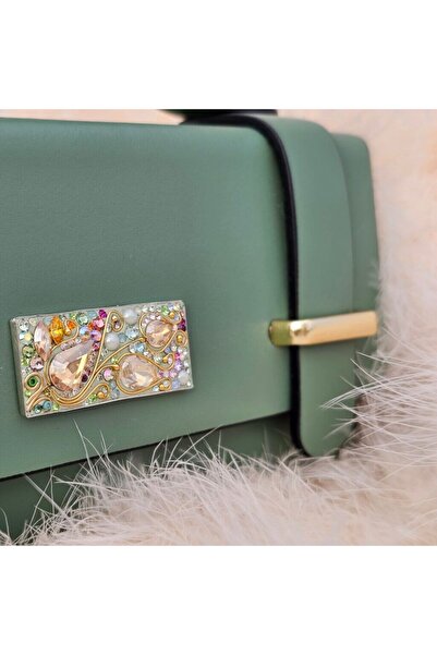 Kat'Art Mint Green Leather Mini Clutch