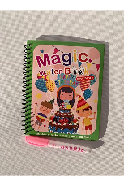 Fun4u DOĞUM GÜNÜ KUTLAMA Magic Book Eğitici İngilizce Sihirli Boyama Kitabı S...