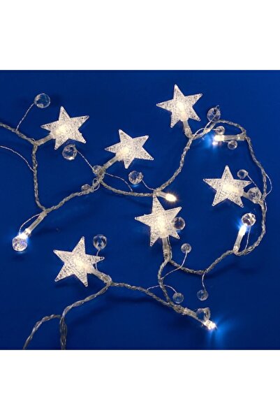 OEM LED Light String with 20 Battery-Powered Bulbs, Stars and Beads 1.90 m - Warm White