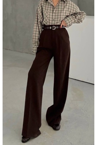 Hilals Butik Yüksel Bel Palazzo Kumaş Pantolon