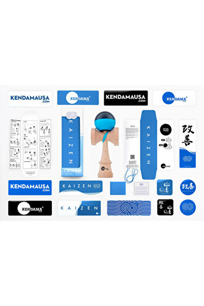 Kendama USA Kaizen Half Split - JET Shape - Blue & Black