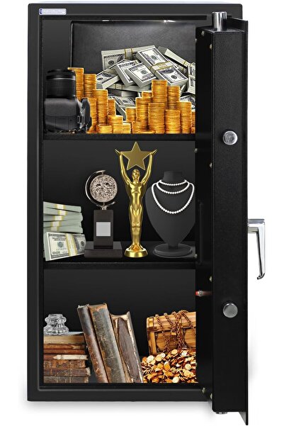 RUBIK Large Safe Box Key Operated for Home and Office 30.5kg (75x40x40 cm) RB75K Black
