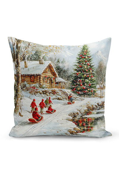 Bertille Home Yılbaşı Serisi Çift Tarafı Dijital Baskılı Kırlent Kılıfı (Chri...