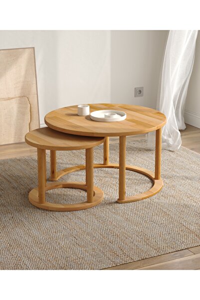 woodizy DOĞAL MASİF MARİS ZİGON SEHPA