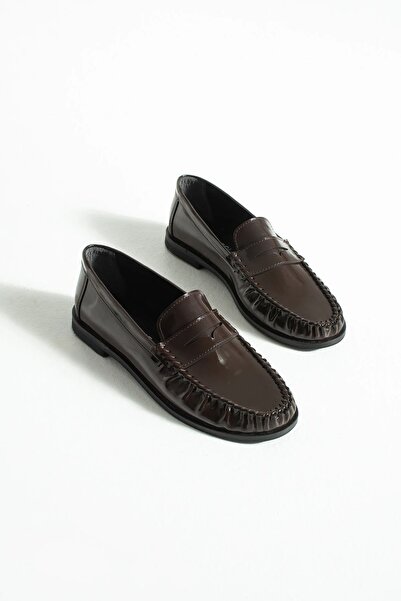 cevaplus Women's Drawstring Light Brown Leather Loafer Casual Shoes Moccasin