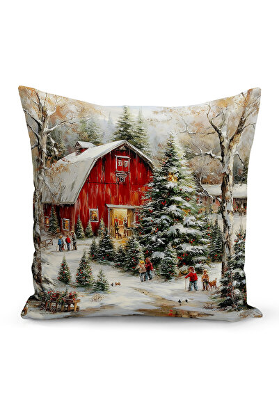 Bertille Home Yılbaşı Serisi Çift Tarafı Dijital Baskılı Kırlent Kılıfı (Chri...