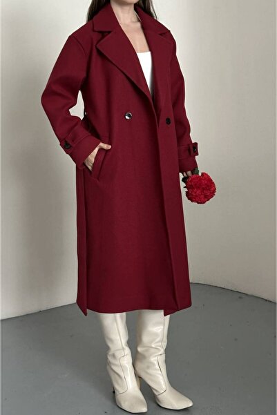 moda çağdaş Yeni Sezon Premium Uzun Kaşe Kaban