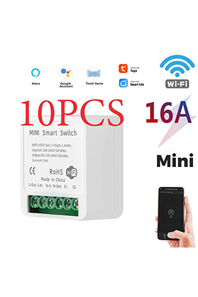 Choice 10 قطع 16 أمبير Tuya Smart WiFi Switch APP Control Switch Mini Cutter ...