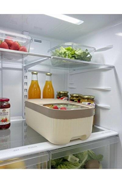 Buğra Home 8 Liter Fruit and Vegetable Storage Container with Lid and Wheels ...