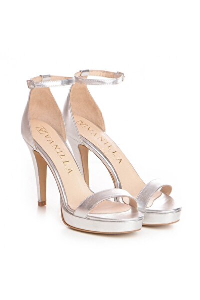 Vanilla Days Sandale stiletto Vienna argintii, piele naturală, toc subțire de...