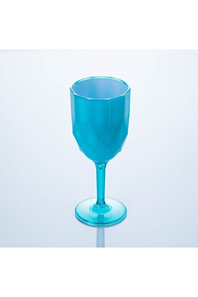 OEM Turquoise Plastic Wine Glass with White Embossed Pattern 350ml