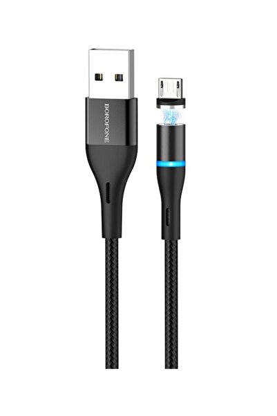 Borofone BU-16 Skill Data Cable, Micro USB, Textile, Magnetic, 1.2 m, Black
