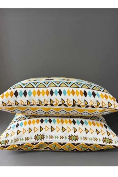 karanihome غطاء وسادة منقوش [مع سحاب] 50×70 سم