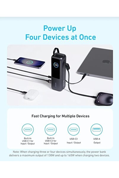 Anker Anker 25000mAh 165W Super Fast Charging Power Bank with Built-in Foldable Cables