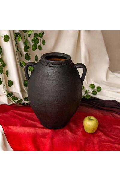 Vintage Art Company Bucca Siyah Mat İki Kuplu Vazo