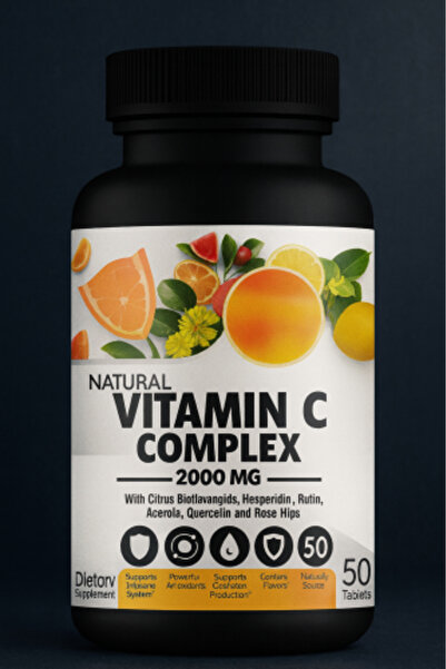 Natural Vitamin C Complex - 2000 mg - 50 Capsules
