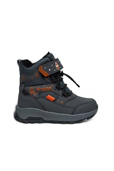 QUNDIR Boy's Non-Slip Sole Fur Snow Boots
