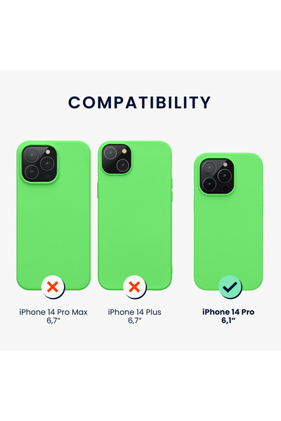 KWmobile Case for Apple iPhone 14 Pro, Silicone, Green, 59073.159