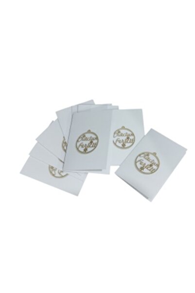 G Golden Case Set 20 Mini Christmas Cards, 75 x 105 mm, with Message, White