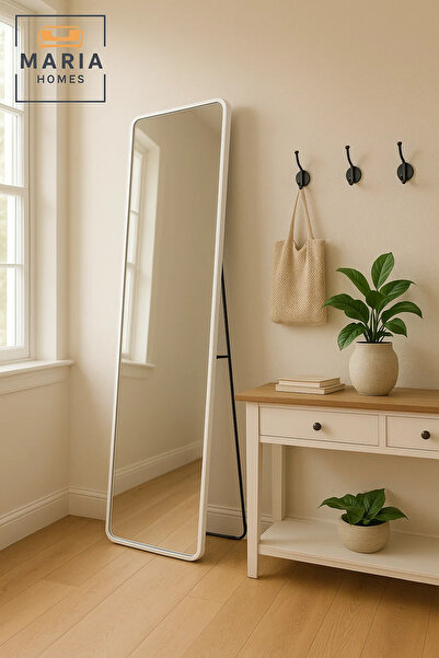 MARIA HOMES White Full Length Mirror Standing Modern Dressing Floor Mirror Home Décor Wall Mounted 170×50