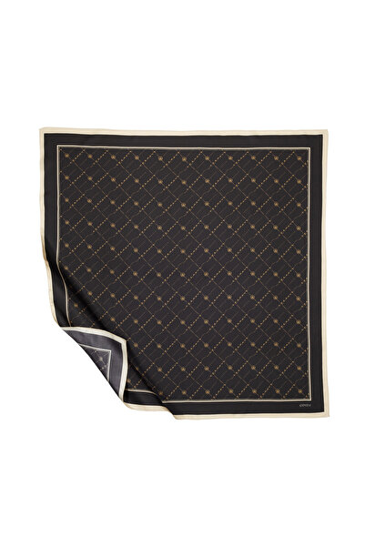ipekevi Black-Gold Silk Scarf 1141