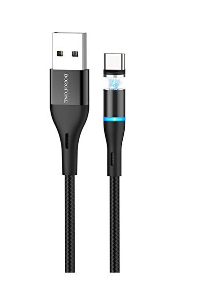 Borofone BU-16 Skill Data Cable, USB Type-C, Textile, Magnetic, 1.2 m, Black