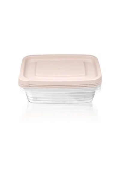G Golden Case Set of 3 Bager Fresh rectangular food containers, 1020 ml, BPA Free, Pink