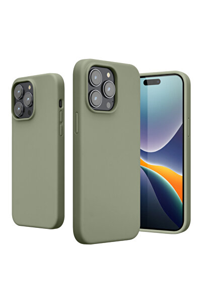 KWmobile Case for Apple iPhone 14 Pro Max, Silicone, Green, 59074.172