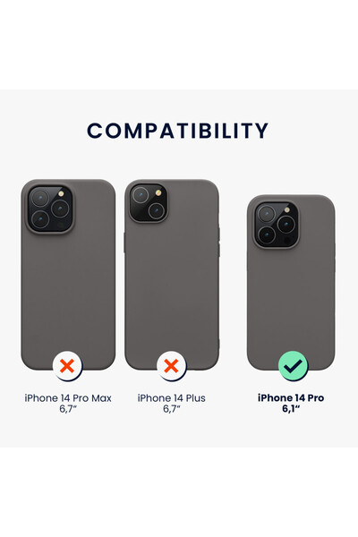 KWmobile Case for Apple iPhone 14 Pro, Silicone, Gray, 59081.155