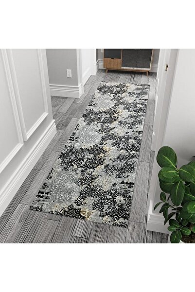 OEM Anti-Slip Rug with Grey Shades, Vintage, Polyester, 60 x 240 cm