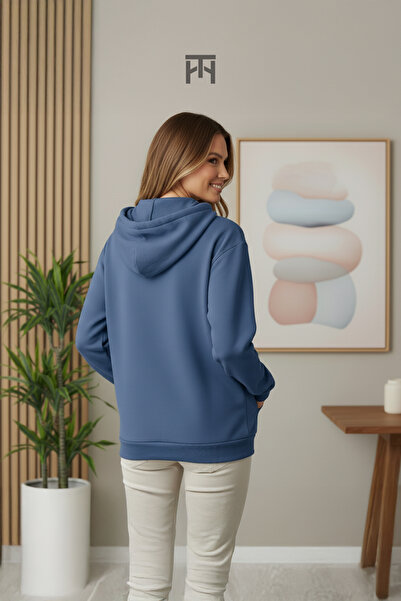 TeksNil Home 100% Cotton Unisex Unprinted Basic Hoodie Hooded Pockets Regular