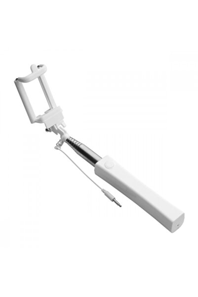 GoldenCase Stick selfie clasic cu buton încorporat, 117 cm, alb