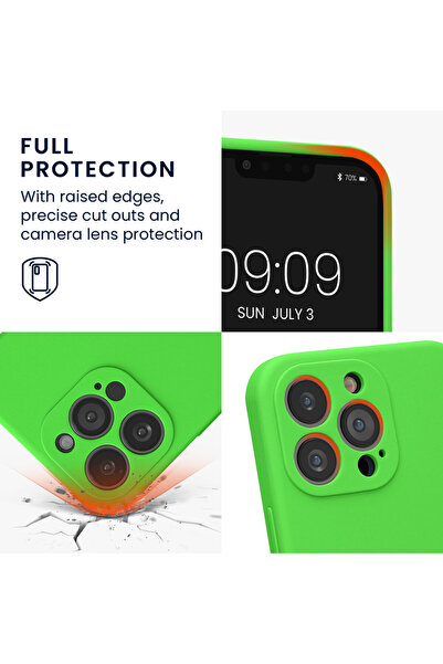 KWmobile Case for Apple iPhone 13 Pro, Silicone, Green, 59360.159