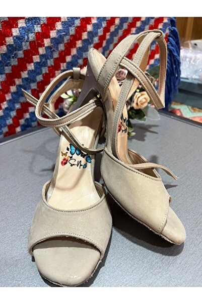 bitangosu Ekru Matte Gilded 8.5 cm 11 Points Butterfly Model Tango, Dance and Ballroom Shoes