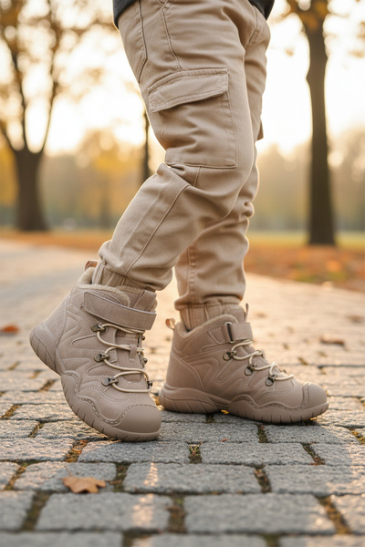 pepino Tan Fur Inside Non-Slip Sole Cold Resistant Boys' Boots 2090 F