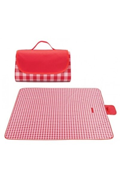 G Golden Case Bag-style Picnic and Beach Blanket, Rubberized Insulation, 145 x 200 cm, Red Check