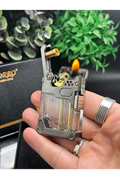 Zorro Mecha Vintage İtmeli-Çekmeli Ateşleme,Şeffaf Yakıt Deposu,Erkekler, Koc...