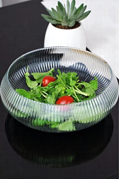 Sigma Home El Yapımı Cam Salata Kasesi 30 cm Meyve Kasesi